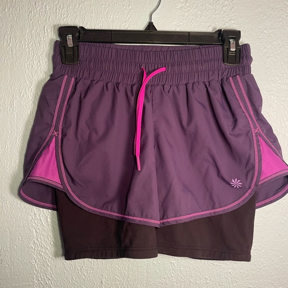 Athleta Pants - Athleta Double Layer Compression Athletic Biker Shorts Size XXS